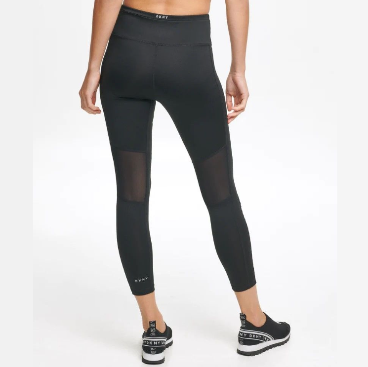 [S] DKNY HIGH WAISTED MOTO TIGHT,M,BLACK, DP1P2518-BLK FINAL SALE (SD235)