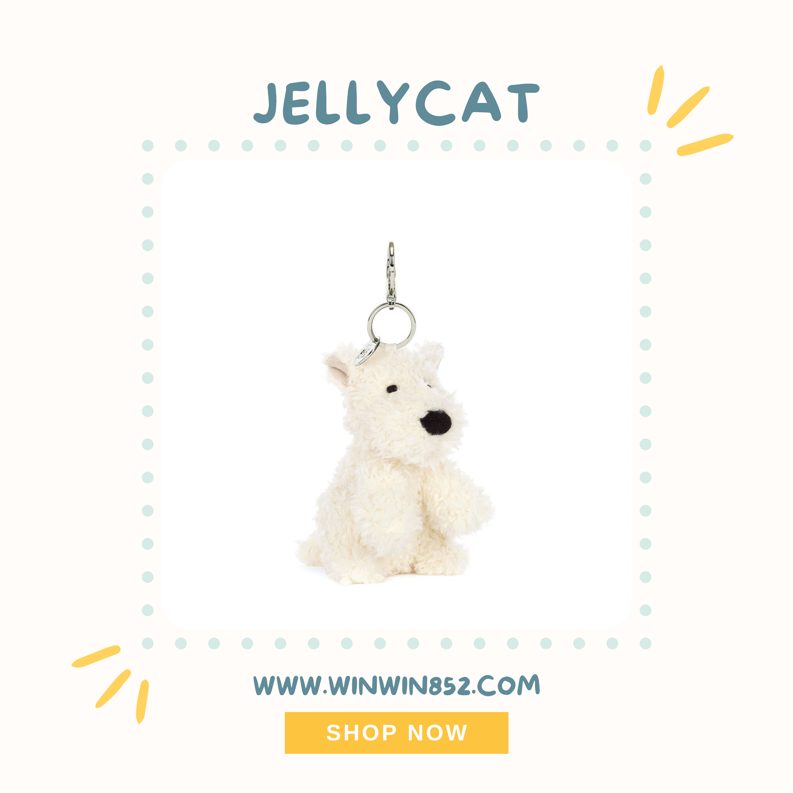 Jellycat Munro Scottie Dog Bag Charm