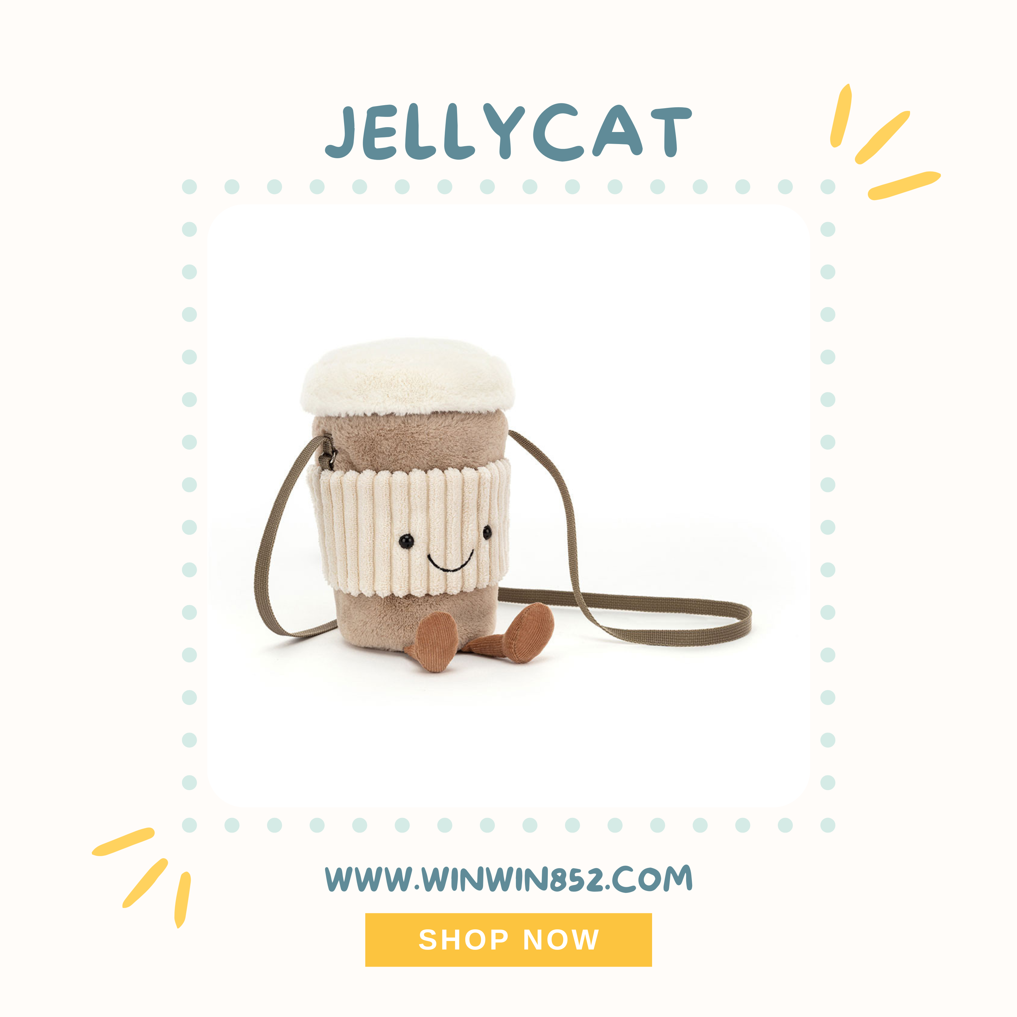 Jellycat Amuseables Coffee-To-Go Bag