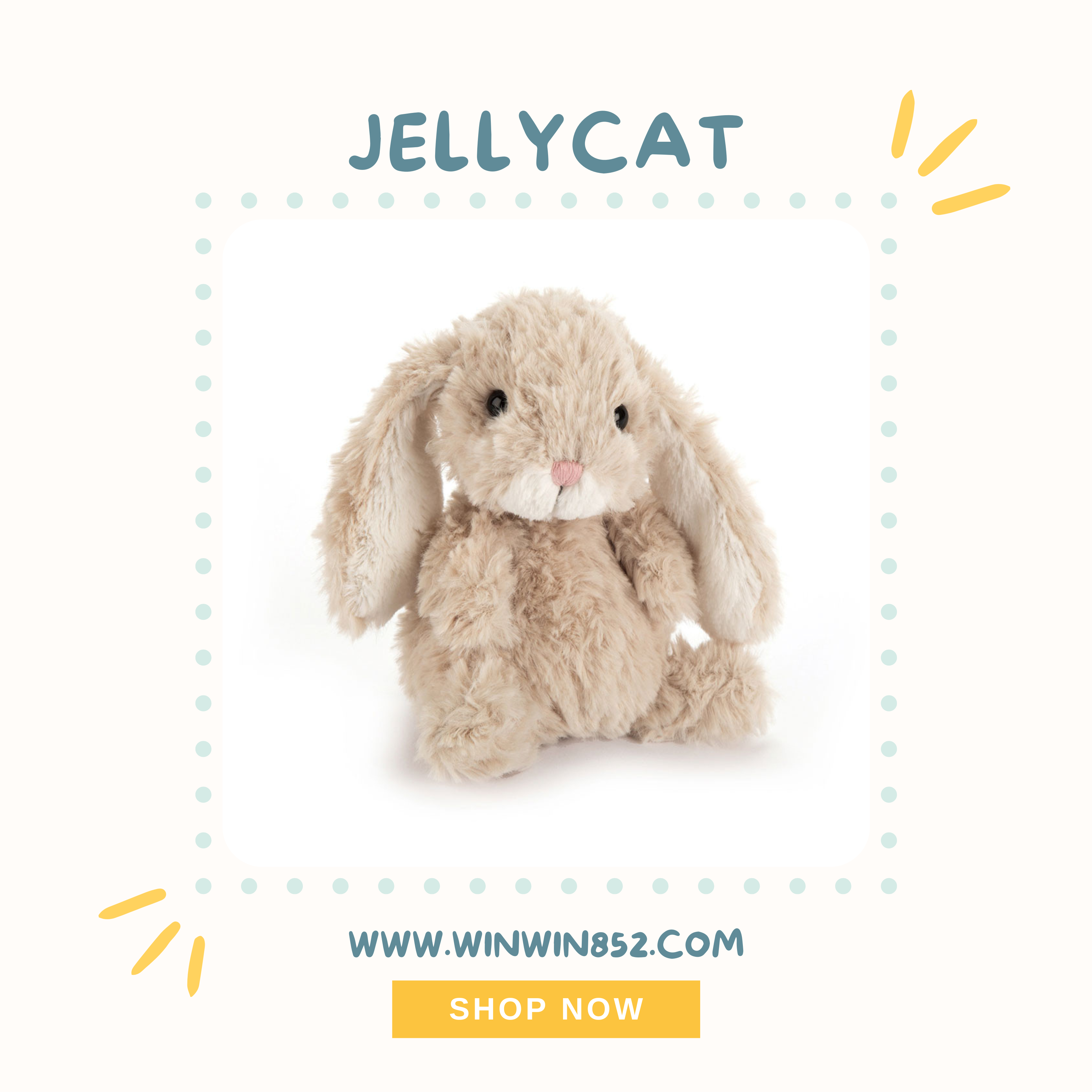 Jellycat Yummy Bunny Beige