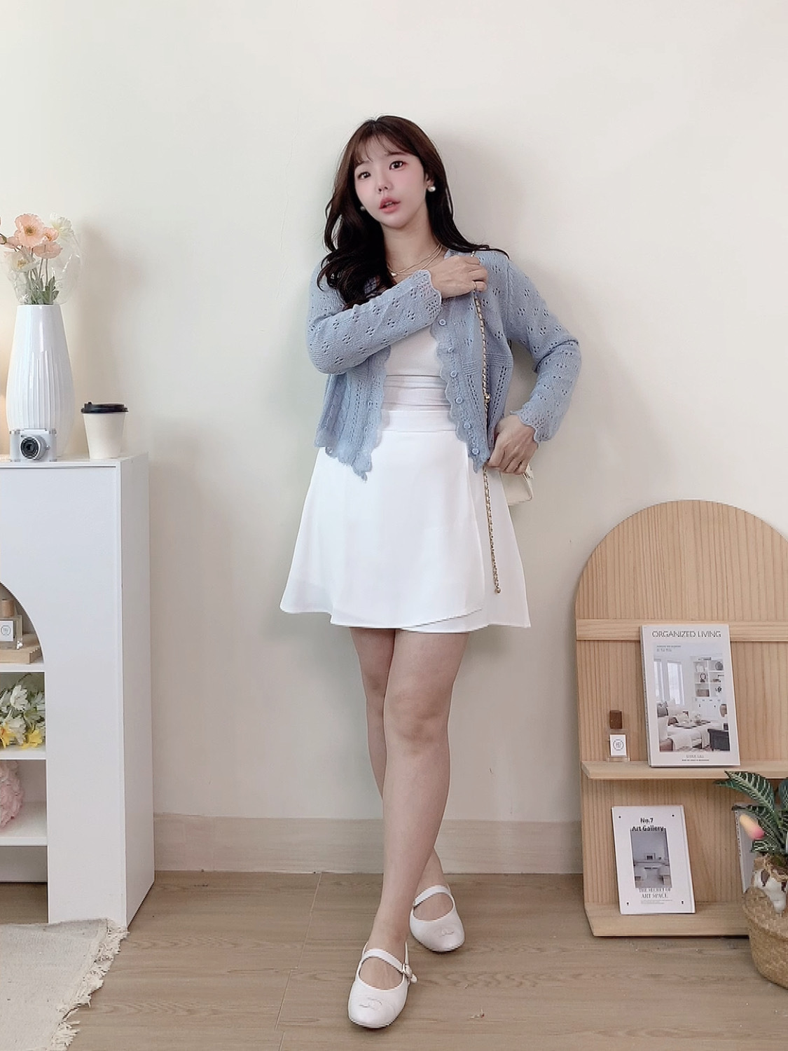 不規則下擺後鬆緊西裝短裙 2色