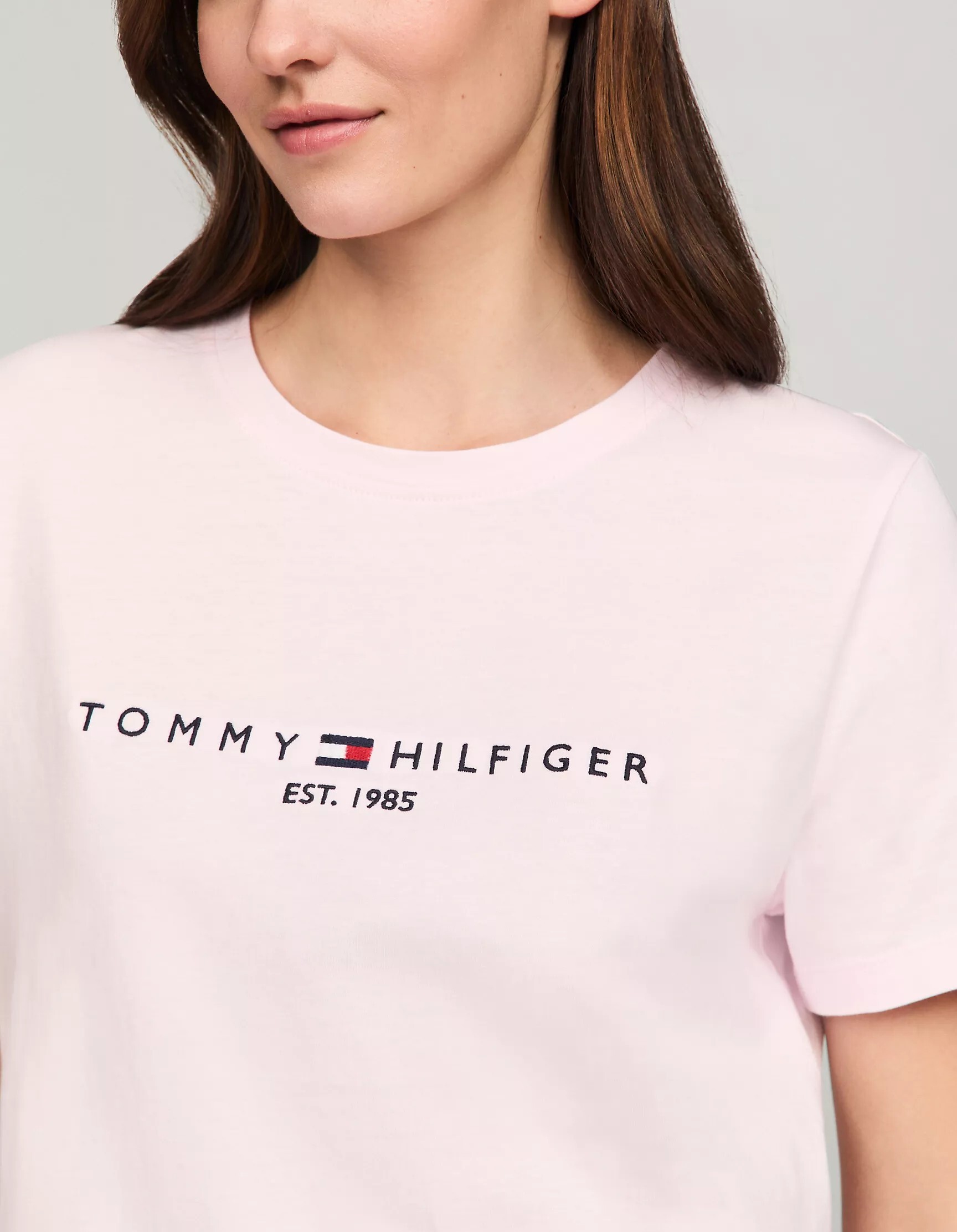 [S] TOMMY HILFIGER WHIMSY PINK EMBROIDERED TOMMY LOGO TSHIRT, 78J6318-651 (STH1288)