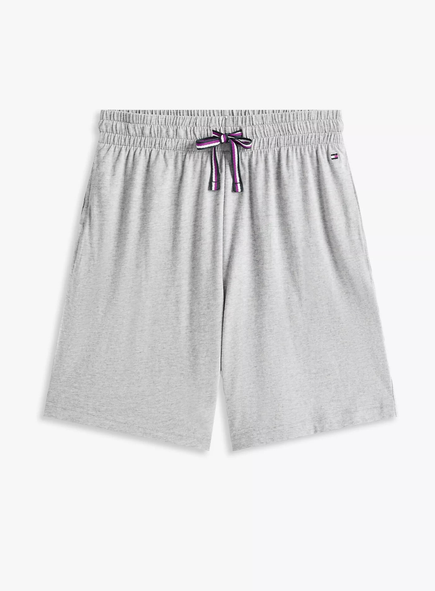 [S] TOMMY HILFIGER GREY HEATHER HILFIGER LOGO DRAWSTRING SLEEP SHORT, 09T4486-004 (STH1336)