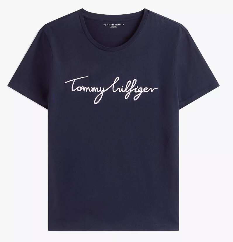 [S] TOMMY HILFIGER SIGNATURE CREWNECK T-SHIRT,NAVY, 76J3039-410 (STH171)