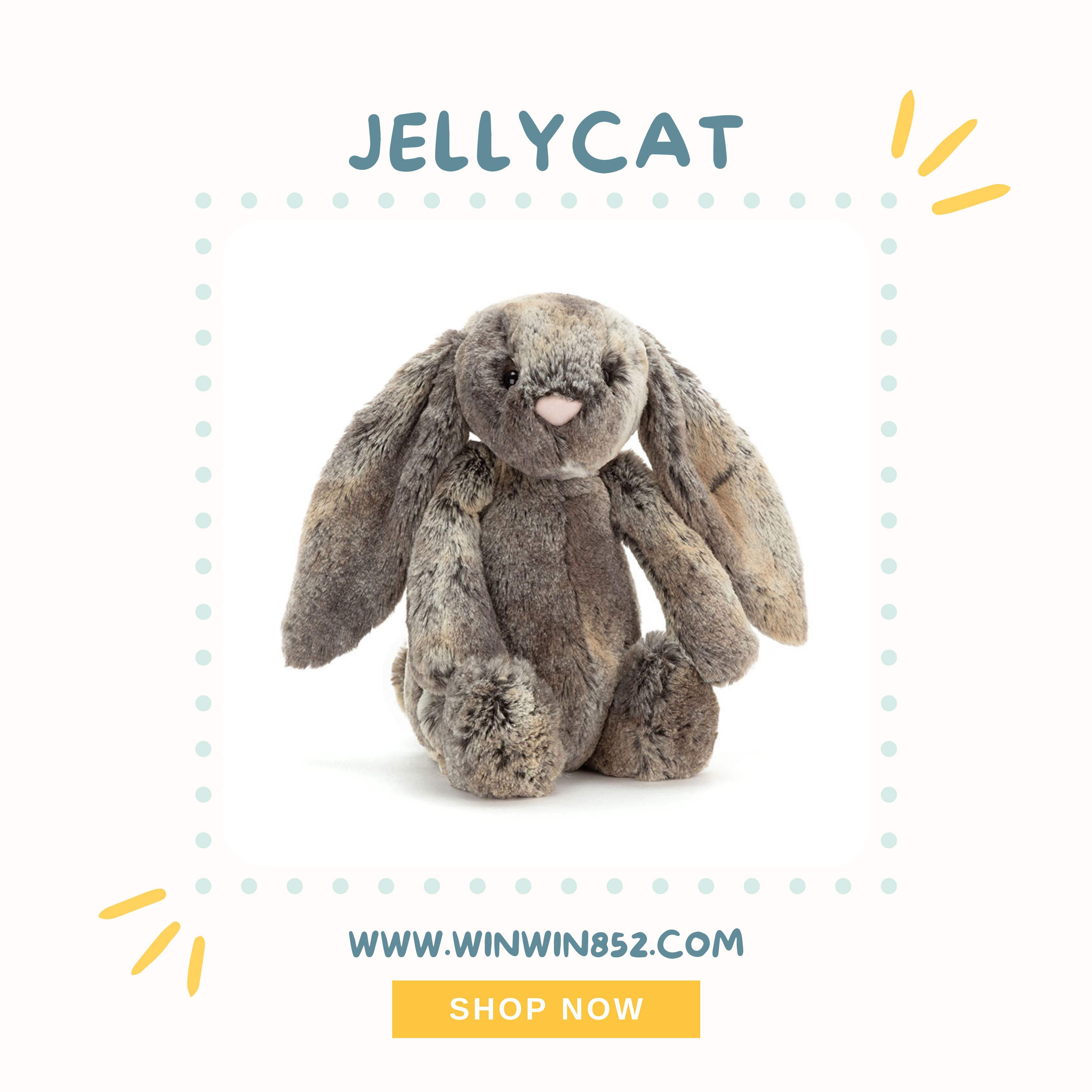 Jellycat Bashful Woodland Bunny Medium Size 31cm