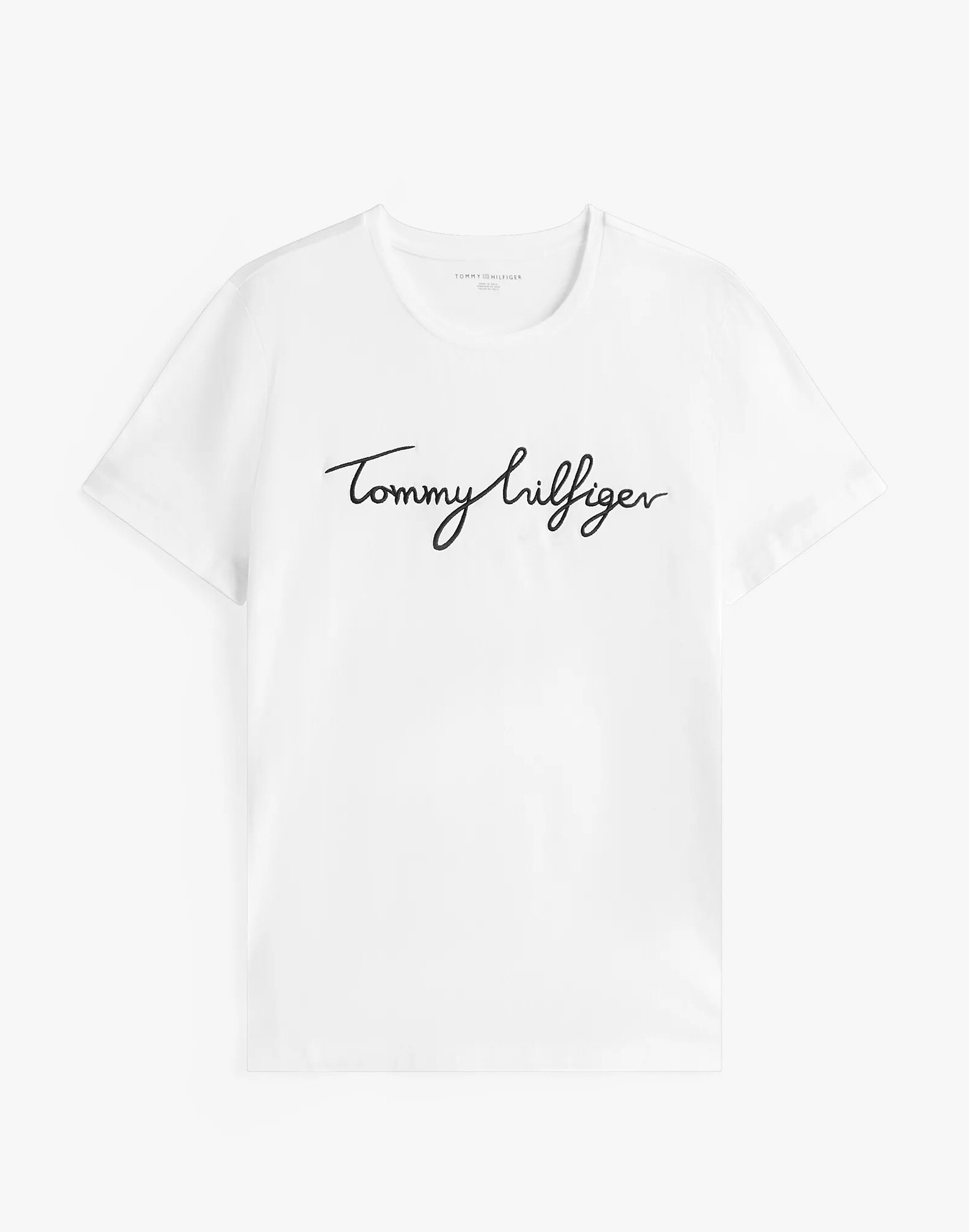 [S] TOMMY HILFIGER WHITE EMBROIDERED SIGNATURE CREWNECK T-SHIRT, 76J5334-100 (STH1148)