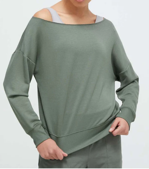[S] DKNY GREENWICH OFF-THE SHOULDER PULLOVER,DUCK GREEN, DP3T9555-FW7 [FINAL SALE] (SD826)