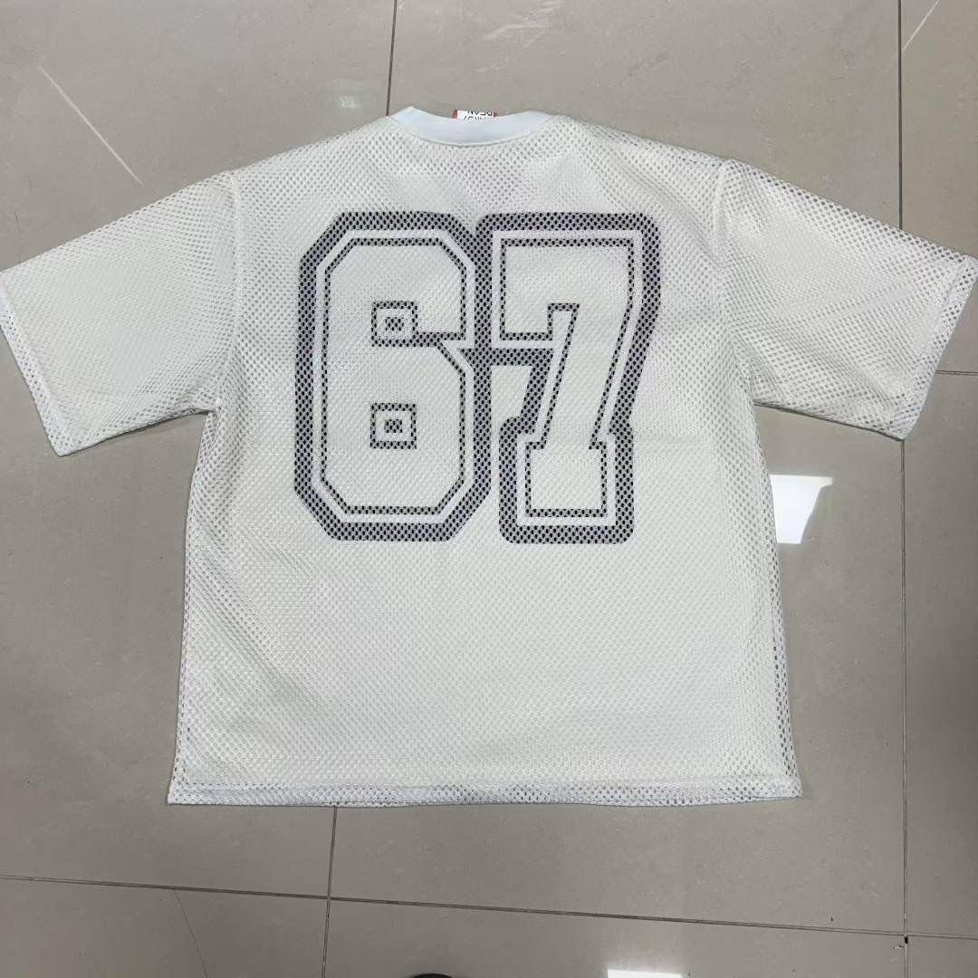 V領數字網紋短袖Tee DEAN-050T