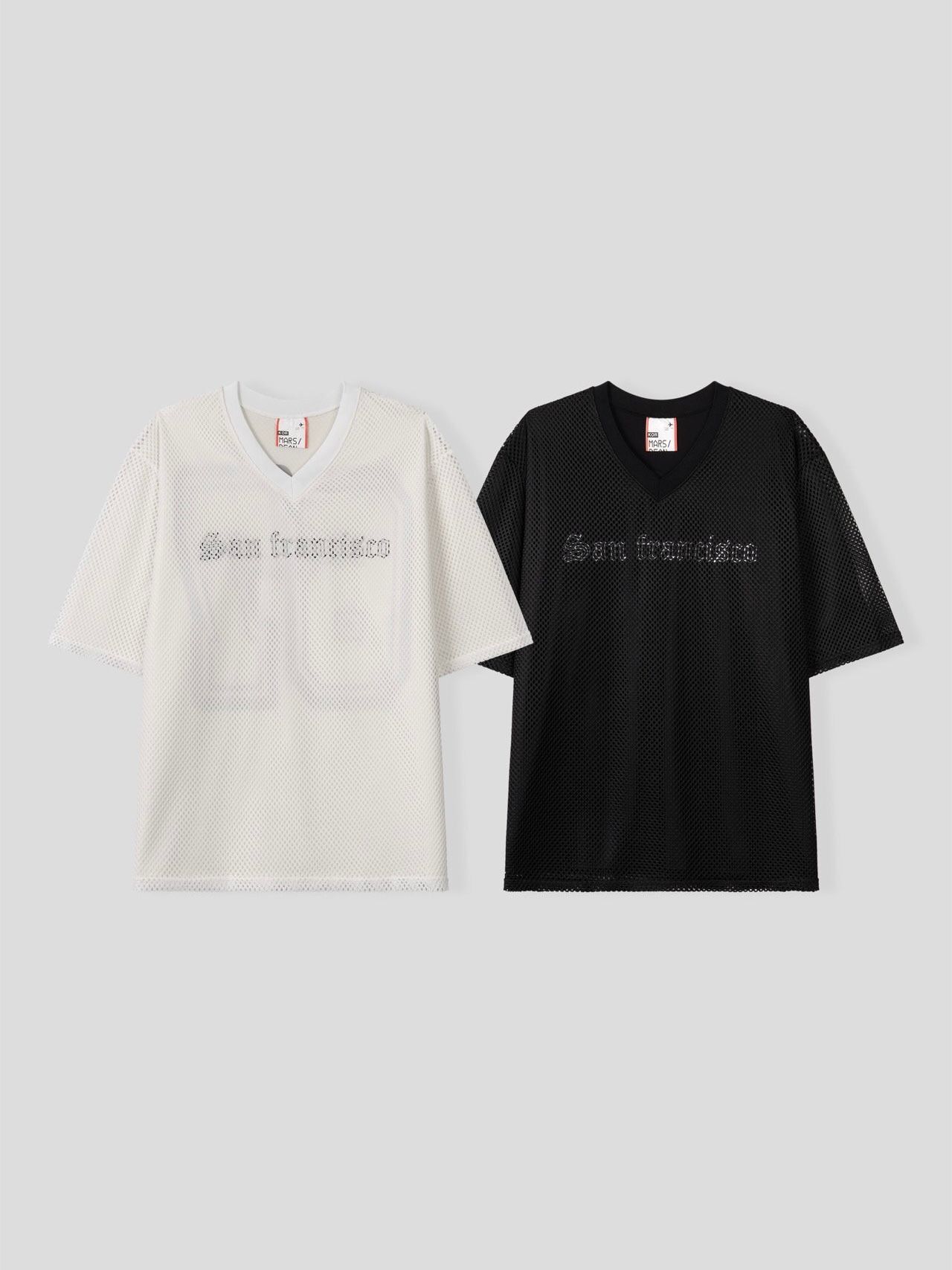 V領數字網紋短袖Tee DEAN-050T