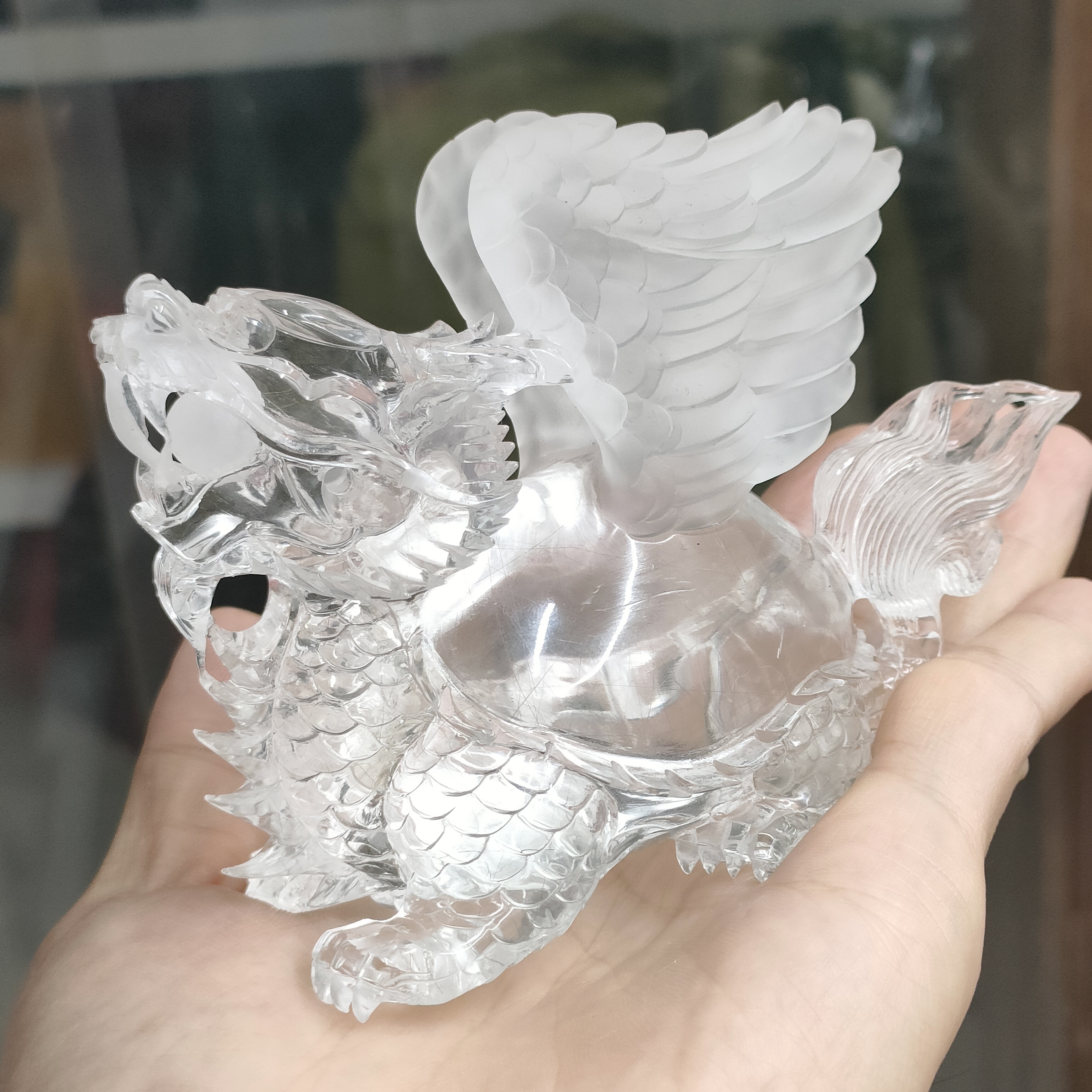 白水晶龍龜 手工雕刻範本