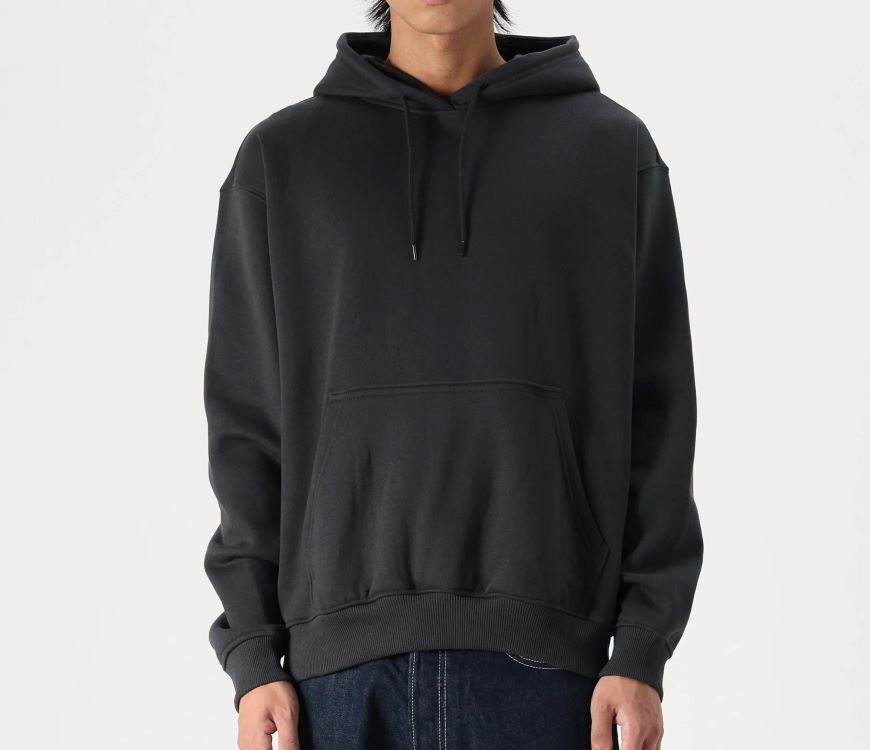 [S] DKNY LONG SLEEVE ZIPPER SHOULDER SWEATSHIRT WITH DETACHABLE HOOD,BLACK, B3160010-BLK FINAL SALE (SD572)