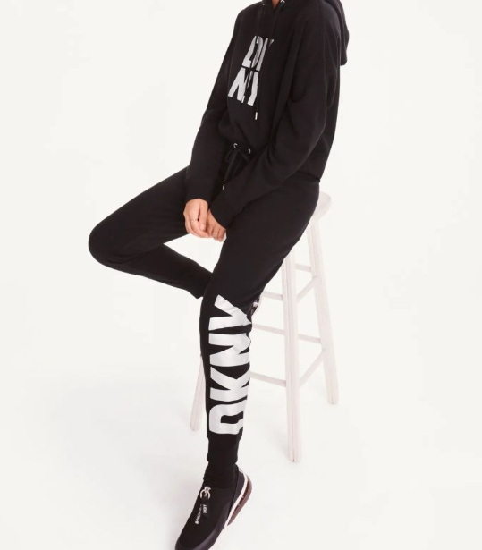 [S] DKNY EXPLODED LOGO JOGGER,BLACK/SILVER, DP2P1251-BSV (SD329)