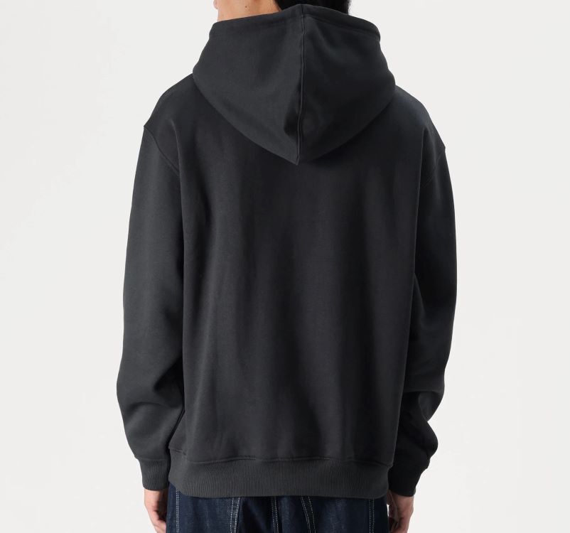[S] DKNY LONG SLEEVE ZIPPER SHOULDER SWEATSHIRT WITH DETACHABLE HOOD,BLACK, B3160010-BLK FINAL SALE (SD572)