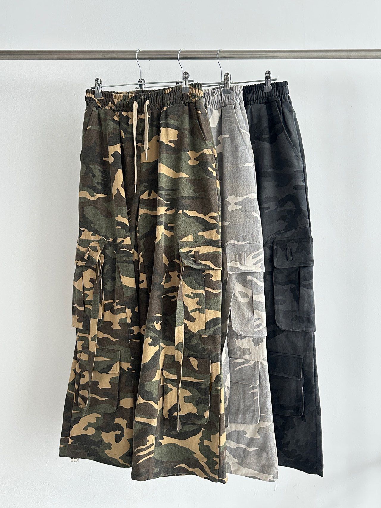 迷彩可束腳工裝鬆身褲 Hashtag-052P