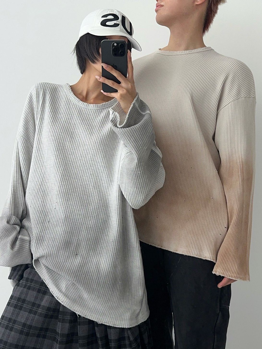 拼色針織長袖線衫 Hashtag-055T