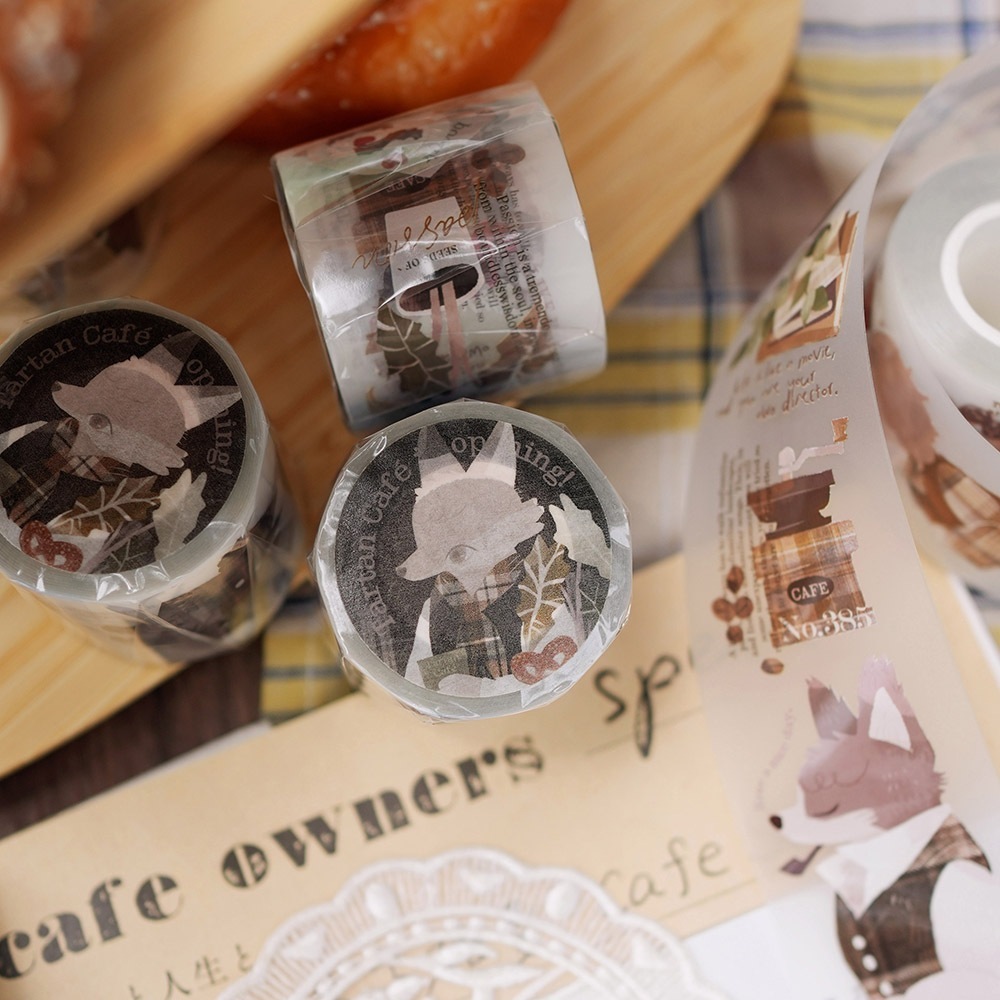 格子咖啡營業中 霧面PET膠帶｜wwiinngg