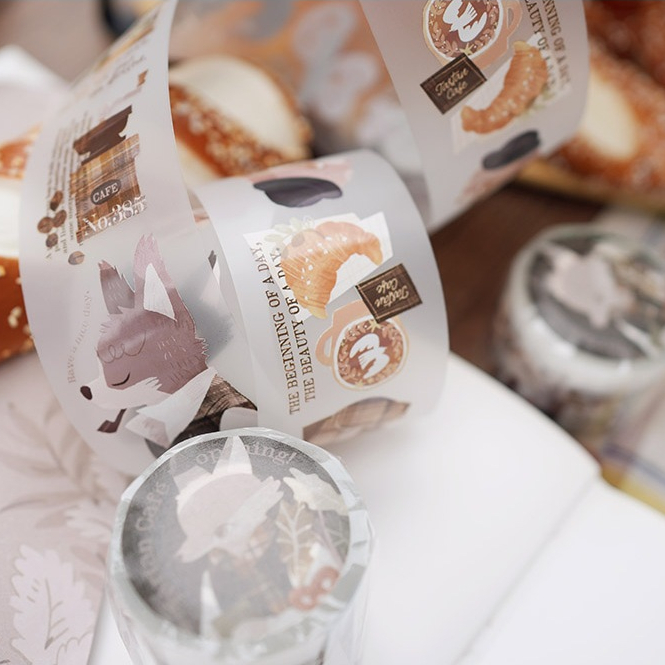 格子咖啡營業中 霧面PET膠帶｜wwiinngg