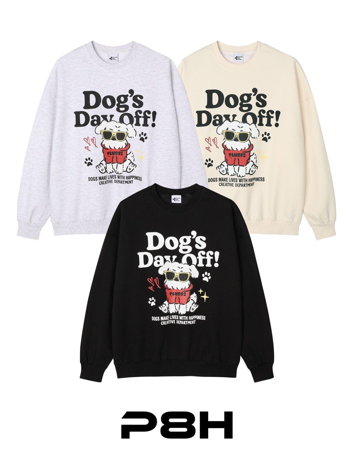 狗仔圖案英文字衛衣 P8H-154T