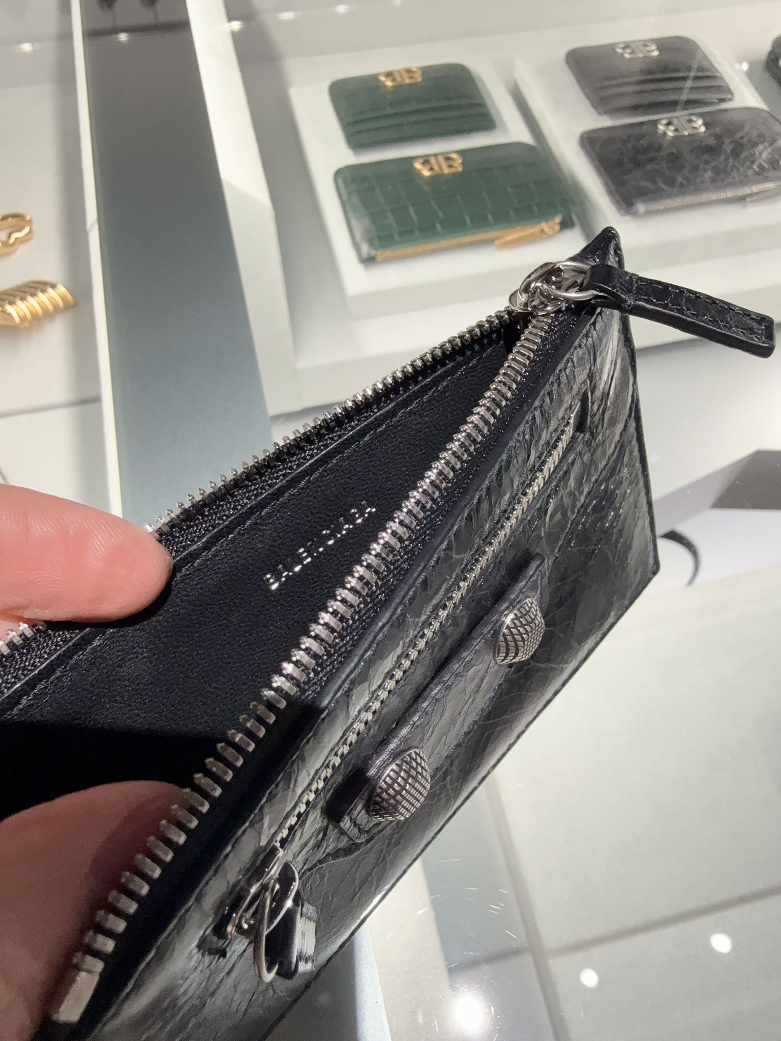 Balenciaga Le Cagole Zip Detailed Card Holder Black 764329