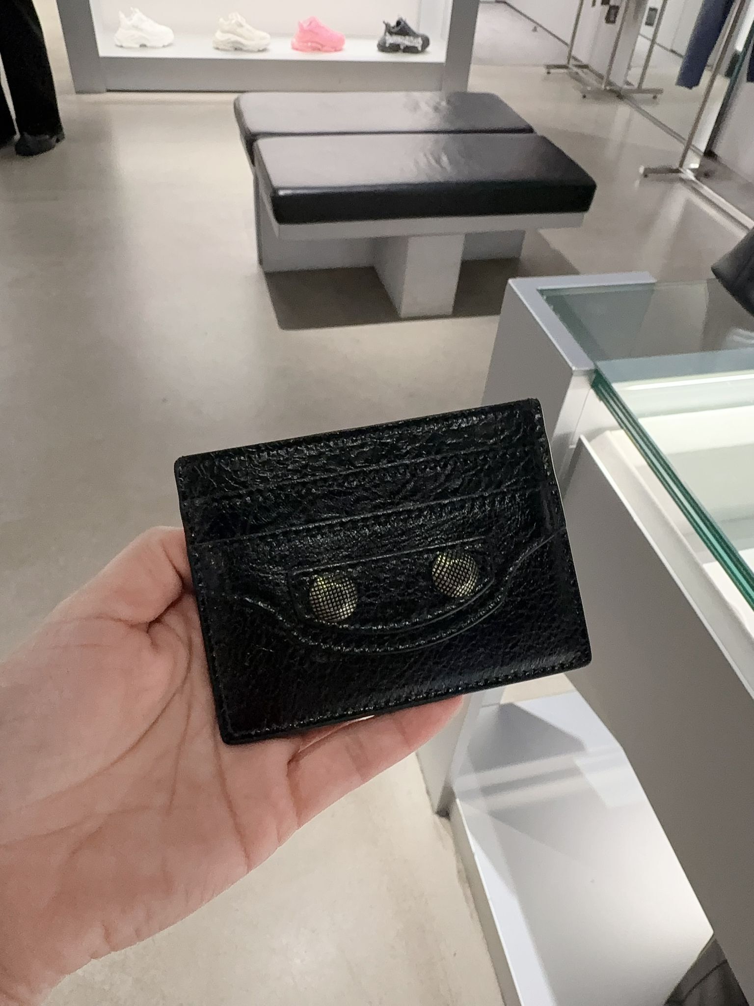 Balenciaga Le Cagole Zip Detailed Card Holder Black 764329