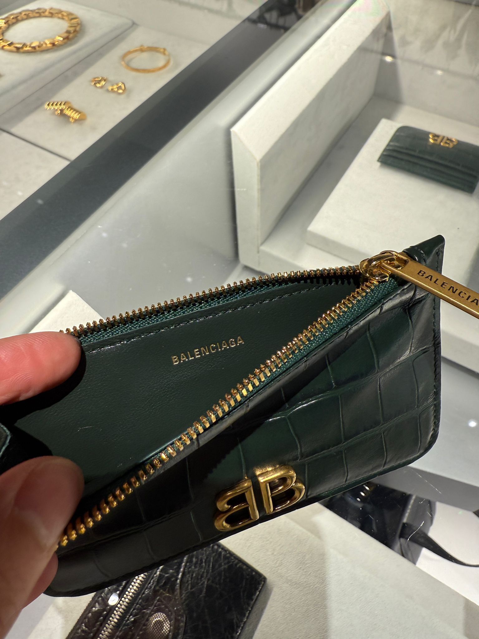 Balenciaga Monaco Long Cardholder Forest Green 765465