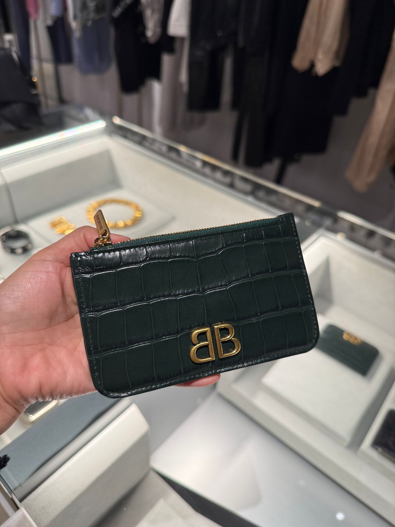 Balenciaga Monaco Long Cardholder Forest Green 765465