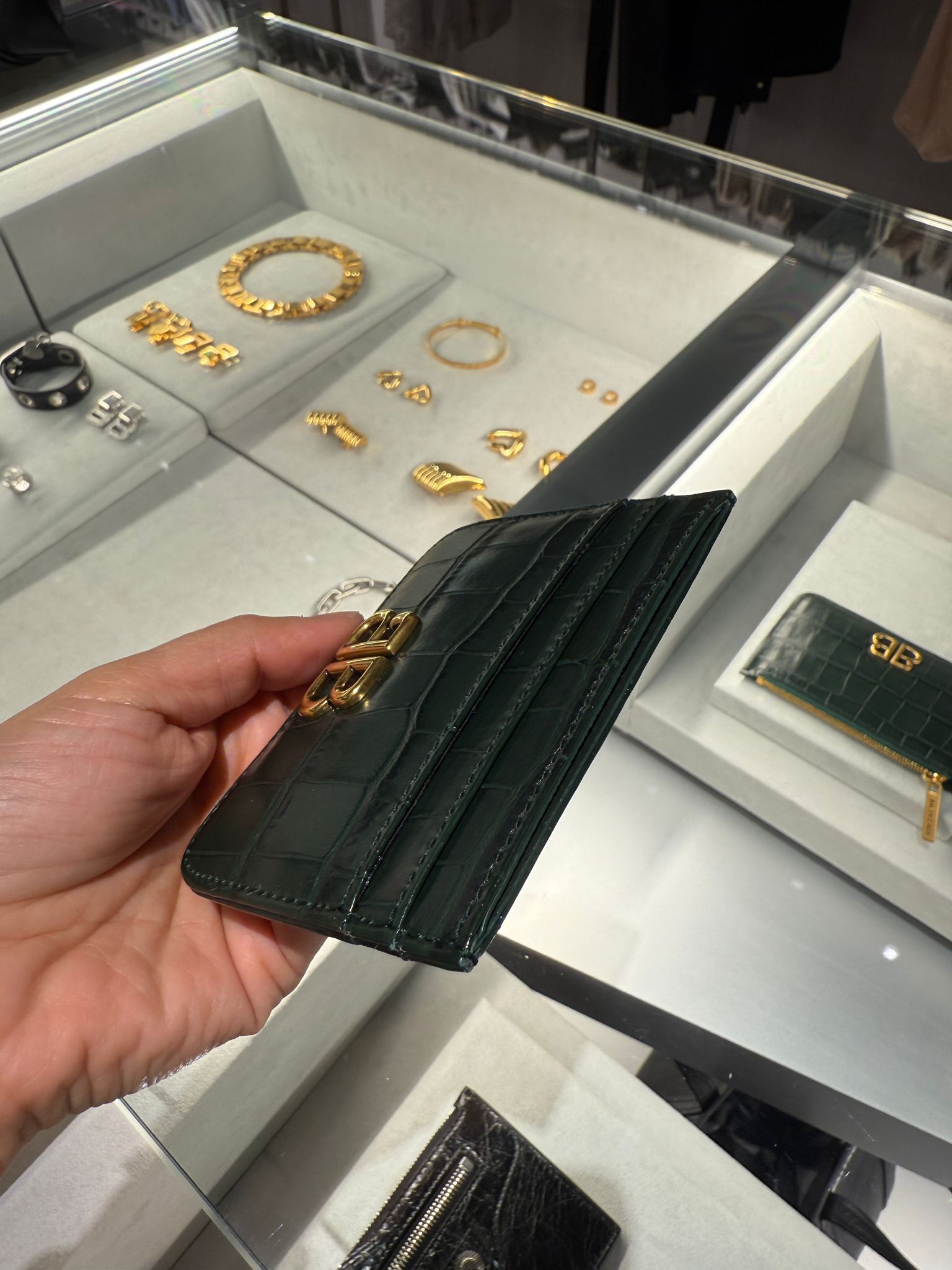 Balenciaga Monaco Cardholder Forest Green 765463