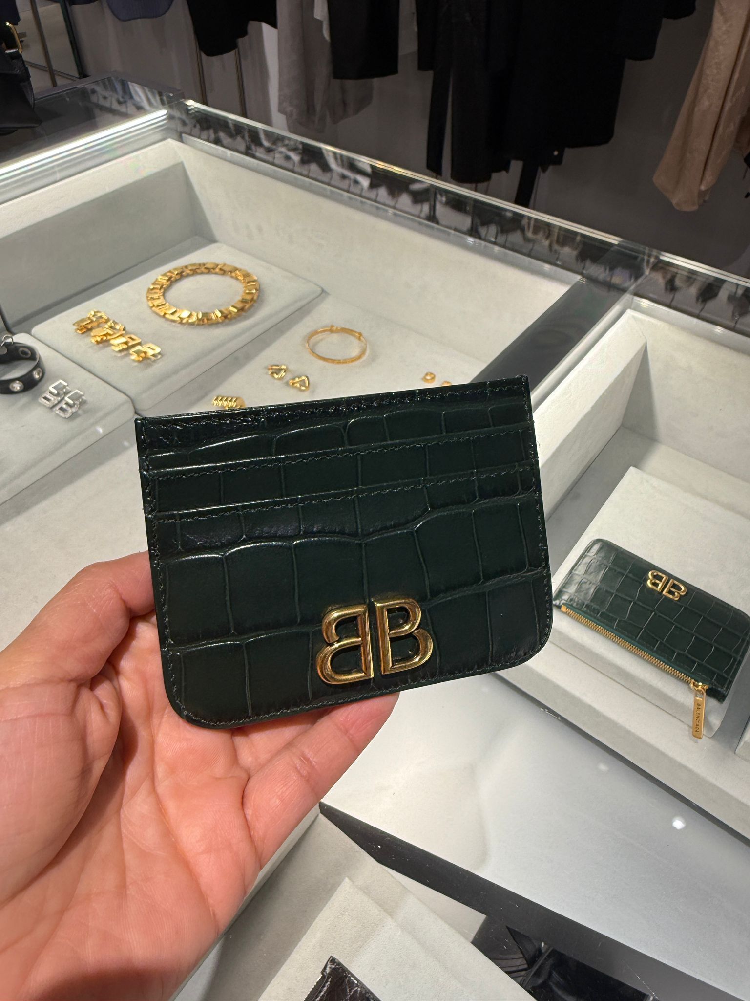 Balenciaga Monaco Cardholder Forest Green 765463