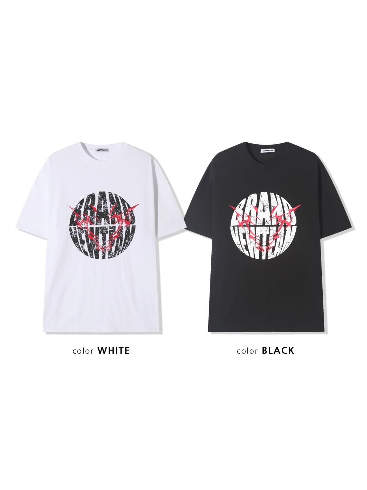 英文字圖案短袖Tee GUNNER-016T