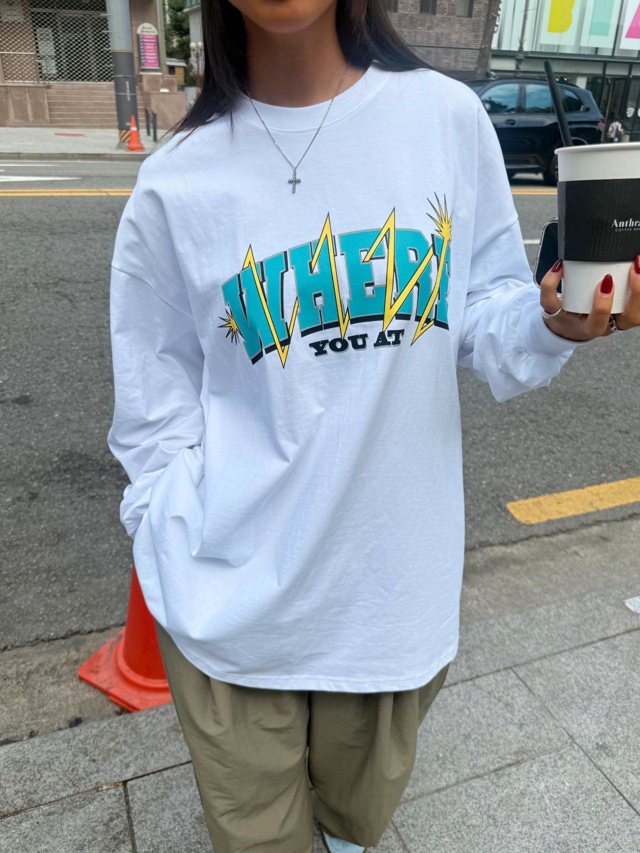 英文字圖案長袖衫 GUNNER-022T