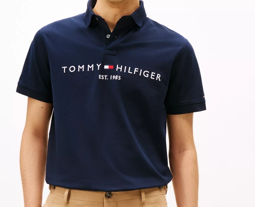 [S] TOMMY HILFIGER REULAR FIT EMBROIDERED TOMMY LOGO POLO SHIRT,NAVY, 78JB112-410 (STH631)