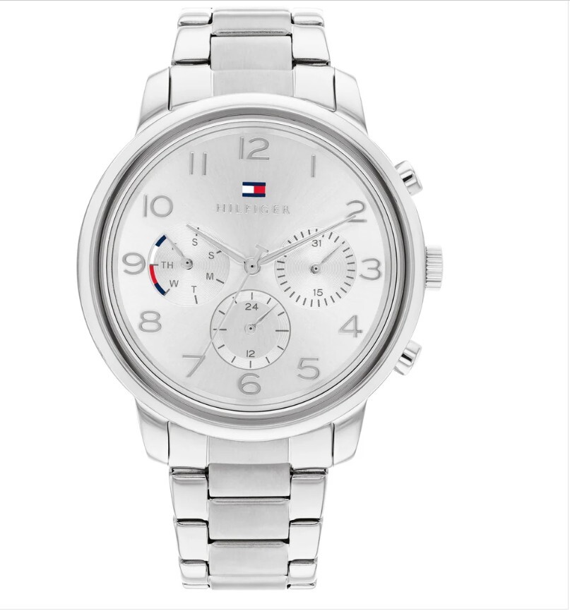 [S] TOMMY HILFIGER SILVER 1782523 STEEL WOMEN MULTI FUNCTION WATCH, 7613272485500 (SZZ561)