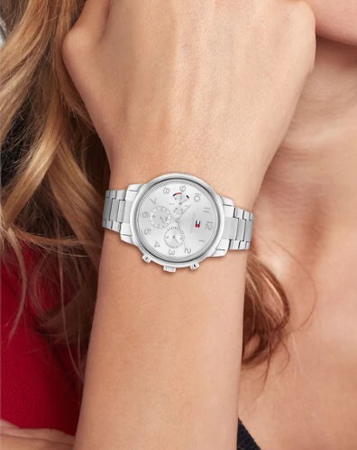 [S] TOMMY HILFIGER SILVER 1782523 STEEL WOMEN MULTI FUNCTION WATCH, 7613272485500 (SZZ561)