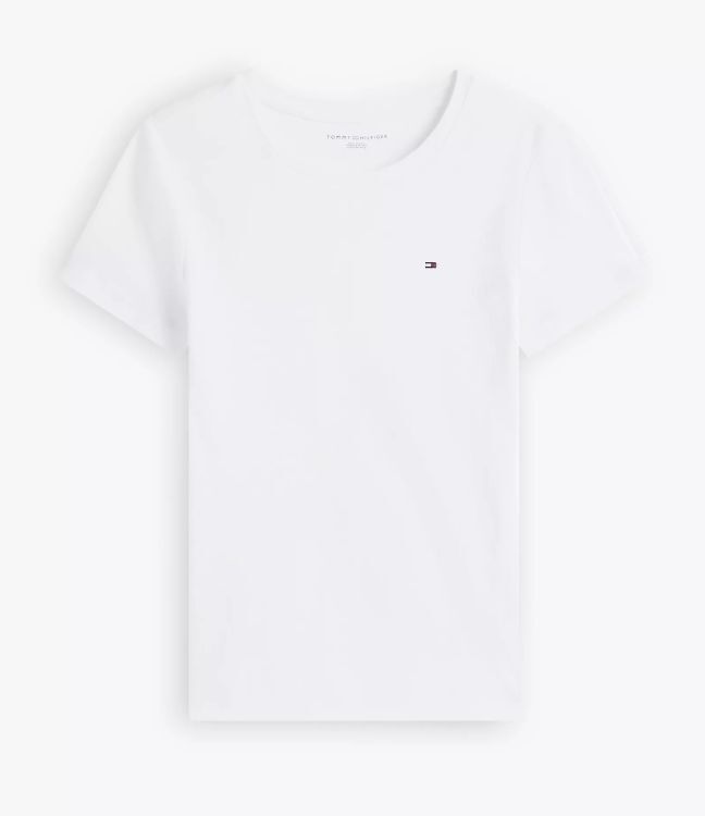 [S] TOMMY HILFIGER ESSENTIAL FAVORITE CREWNECK T-SHIRT,WHITE, 7648539-100 (STH81)