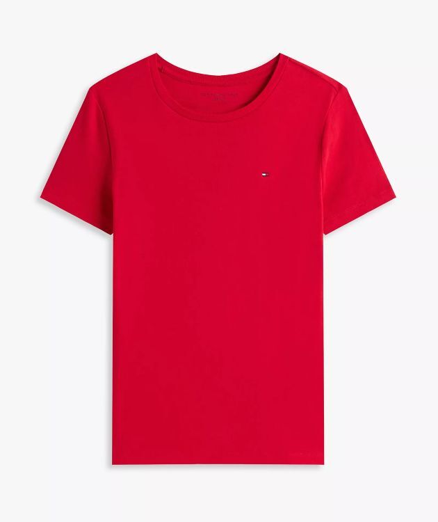 [S] TOMMY HILFIGER ESSENTIAL FAVORITE CREWNECK T-SHIRT,PRIMARY RED, 7648539-600 (STH341)