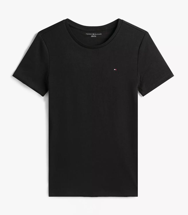 [S] TOMMY HILFIGER ESSENTIAL FAVORITE CREWNECK T-SHIRT,BLACK, 7648539-001 (STH142)