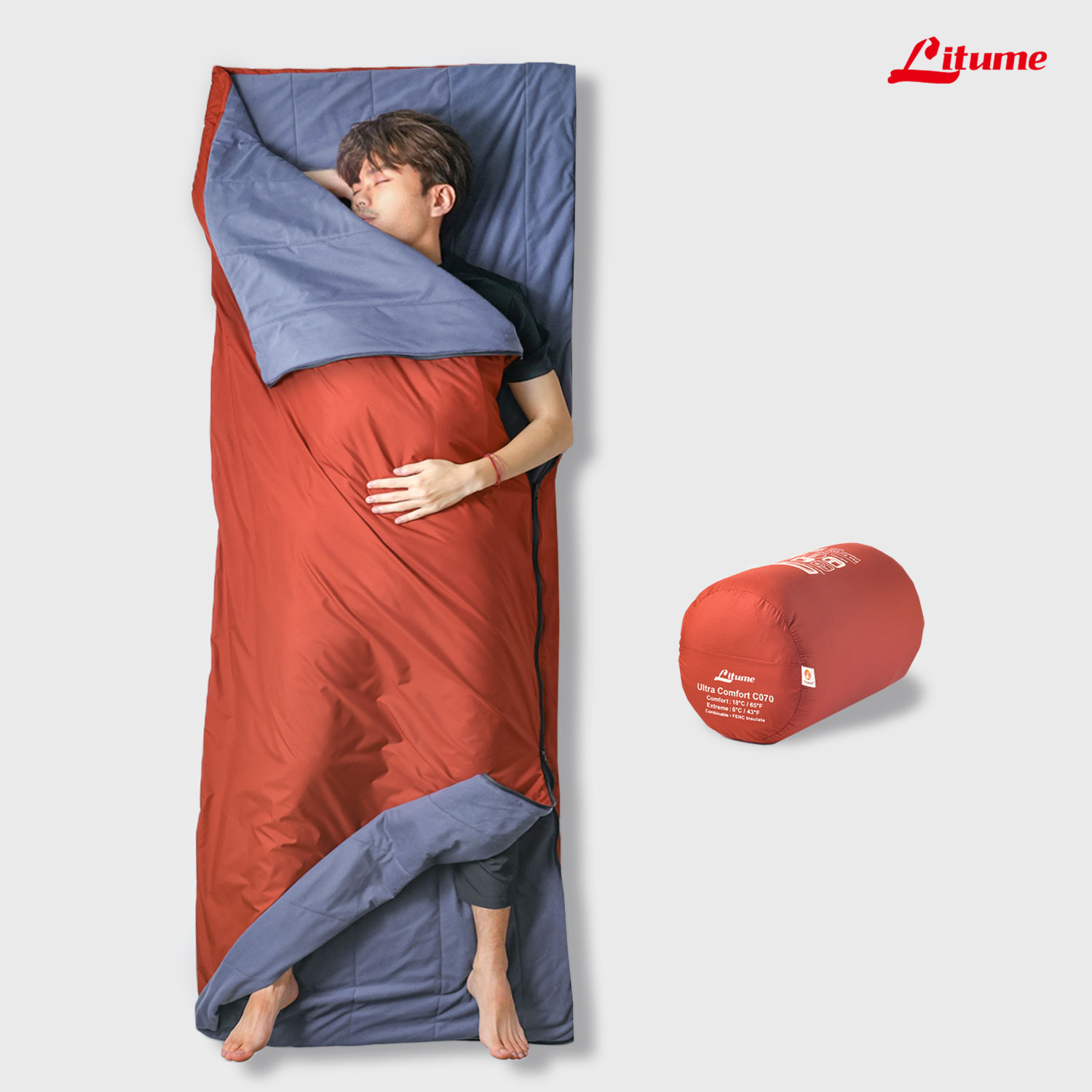 バッグ sleep Litume 意都美 15°C テクノロジー羽毛軽量スリーピングバッグ C070