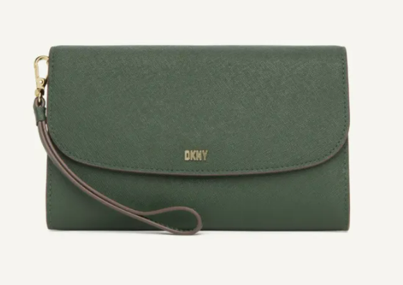 [S] DKNY SIDNEY WALLET ON A CHAIN,GIANNI GREEN, 755405862790 FINAL SALE (SD655)