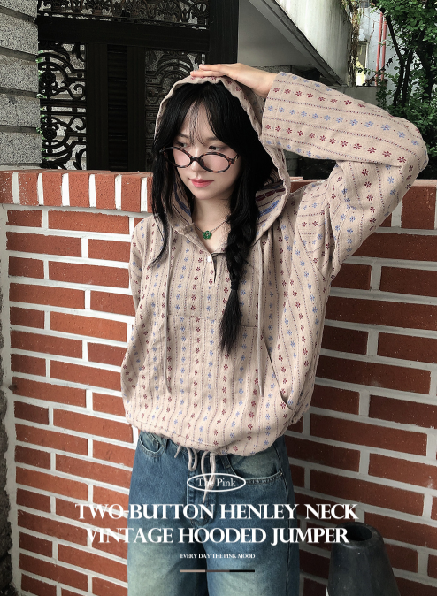 早秋預訂｜雙扣亨利領復古連帽衛衣