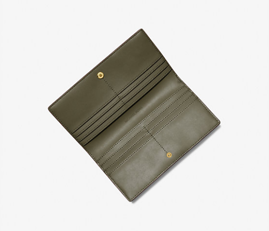 [S] MICHAEL KORS 35S3G6RE3L REED LG SNAP WALLET LEATHER,OLIVE, 196237079817 (SMK698)