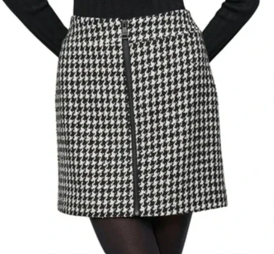 [S] DKNY SEQN HOUDNST ZIP FRONT MINI SKIRT, DJ4K9528-I3D [FINAL SALE] (SD1301)