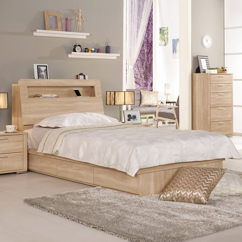 裴拉3.5尺單人抽屜床組(不含床墊)