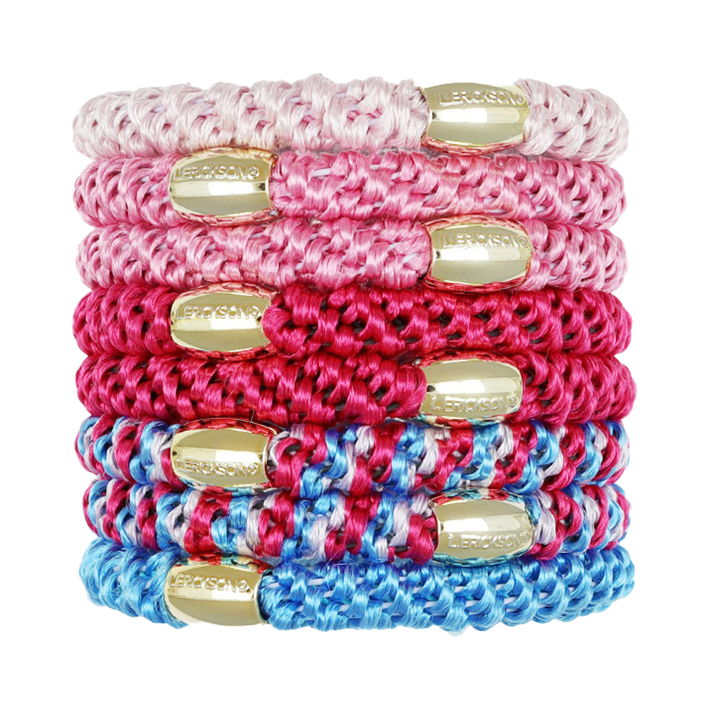 L. ERICKSON 彈力髮圈-8入〈莓果粉藍〉