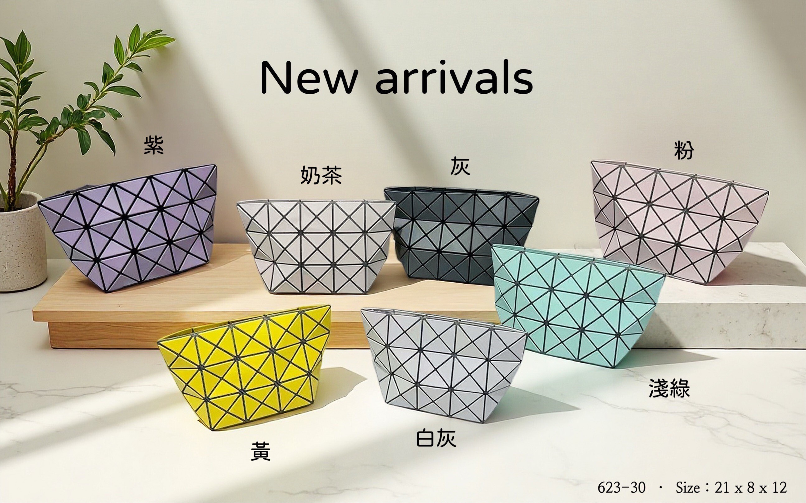 623-30韓國幾何啞光收納手拿包