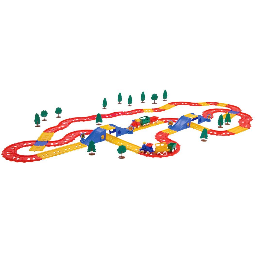 【瑞典 Viking toys】森林城市搬運列車豪華組 (100pcs) 41073