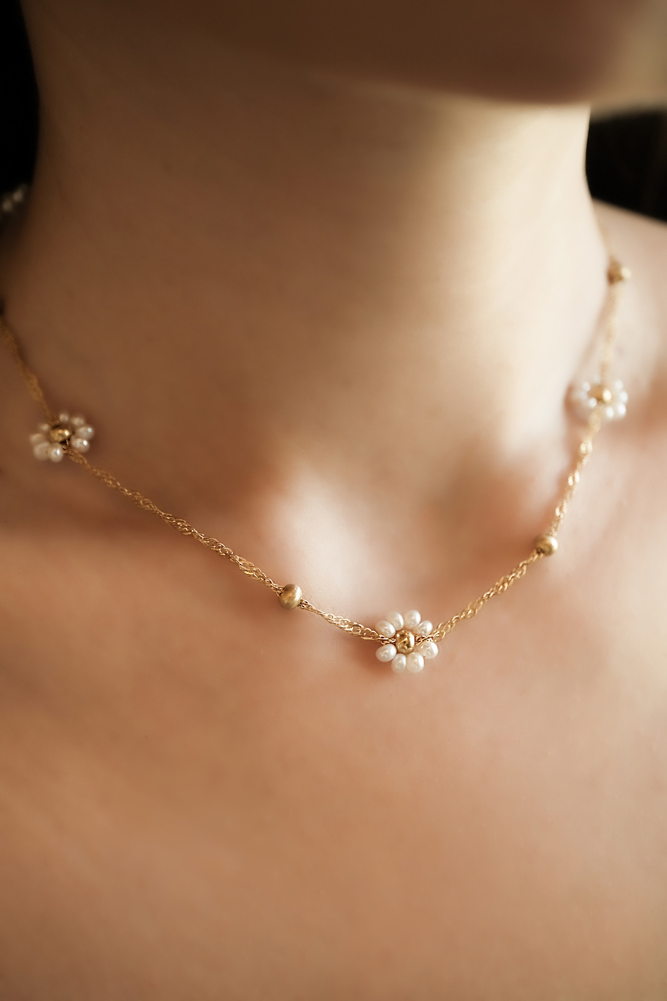 黃銅飾品, 項鍊, 飾品, 黃銅, 天然珍珠,氣質,花