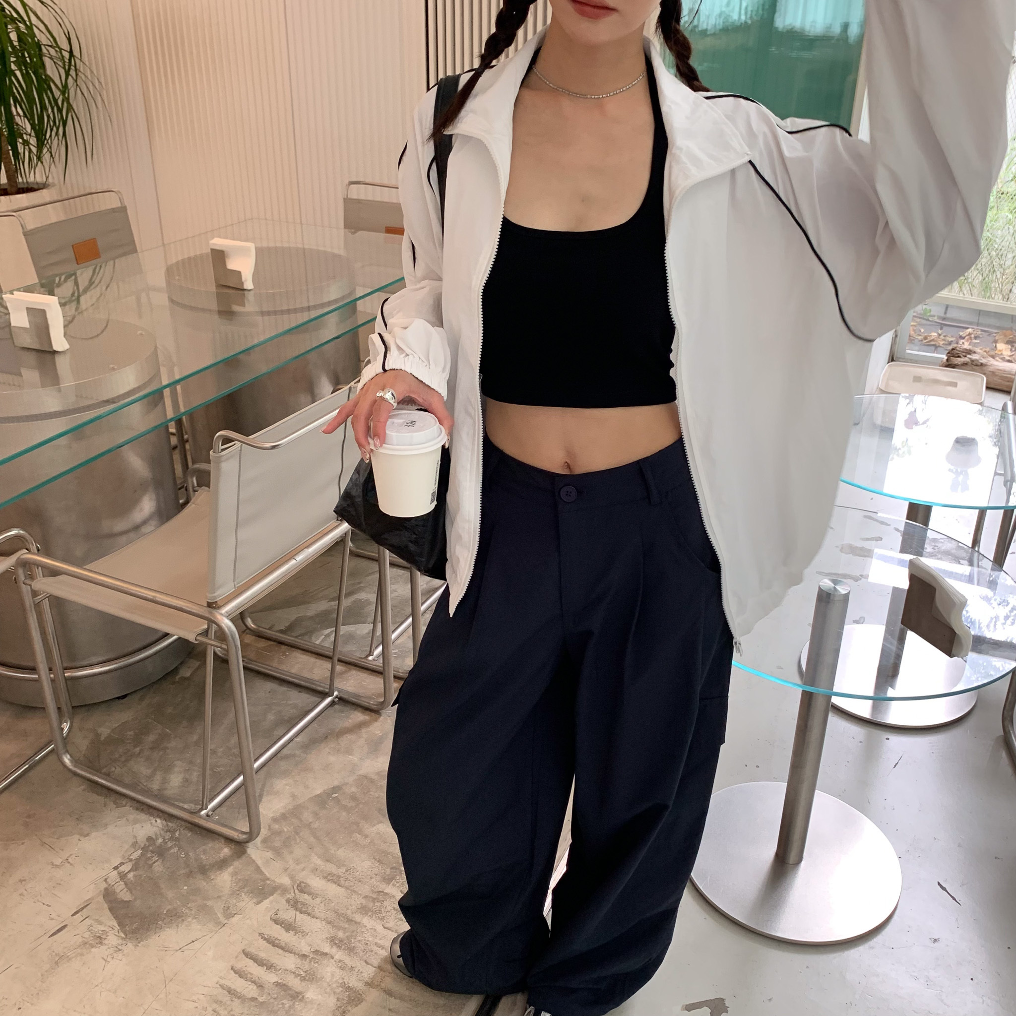 ISA_(新色in!!) cyber Look!  線條立領刷刷外套_48021