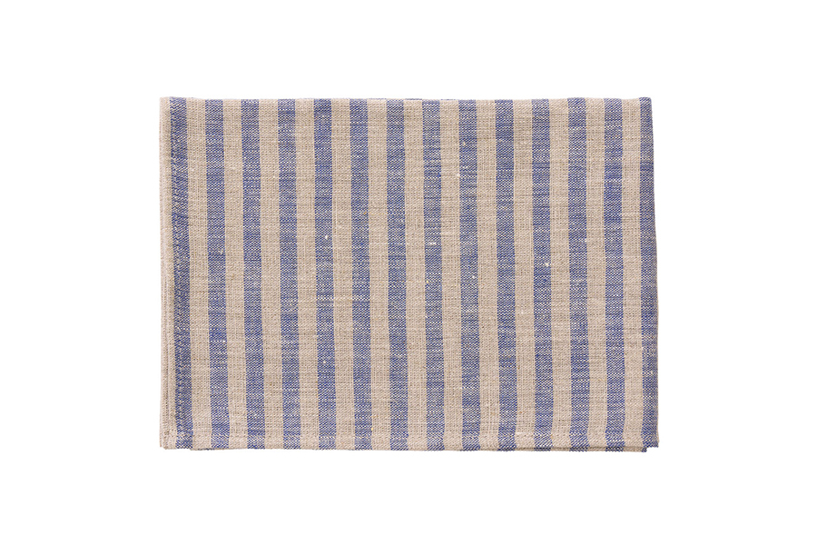 fog linen work - 亞麻抹布 / 復古藍孟加拉條紋