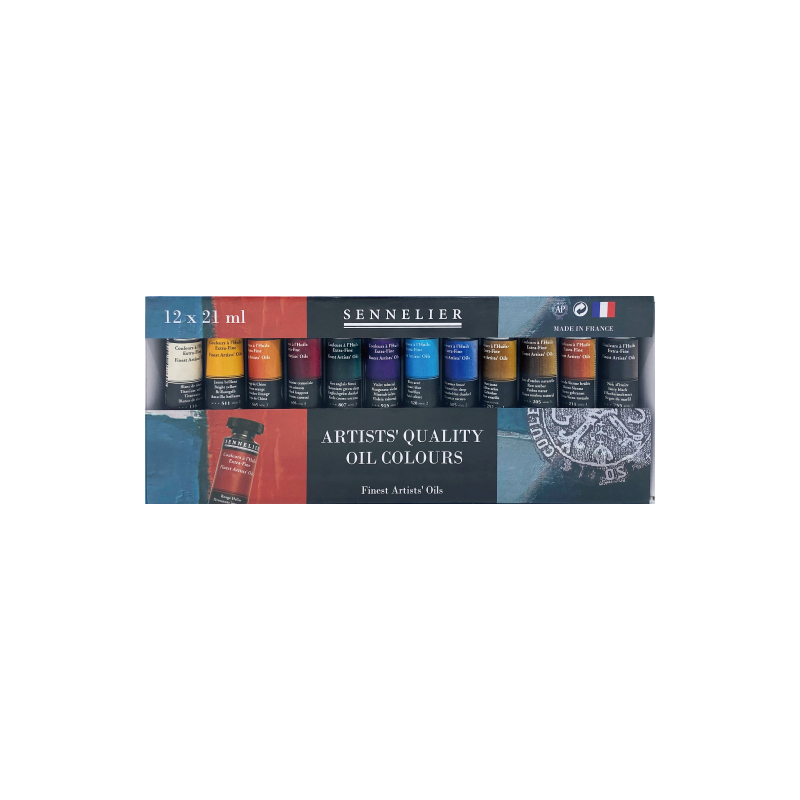 法國 SENNELIER 申內利爾 專家級油畫顏料套組 紙盒 21ml 12色 【售完不補】