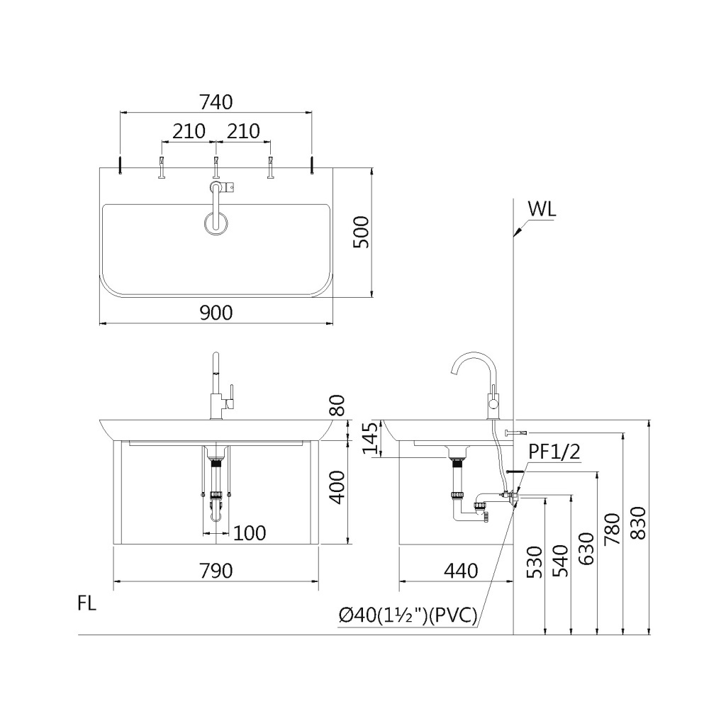 凱撒衛浴 臉盆浴櫃組 LF5376,EH05376A